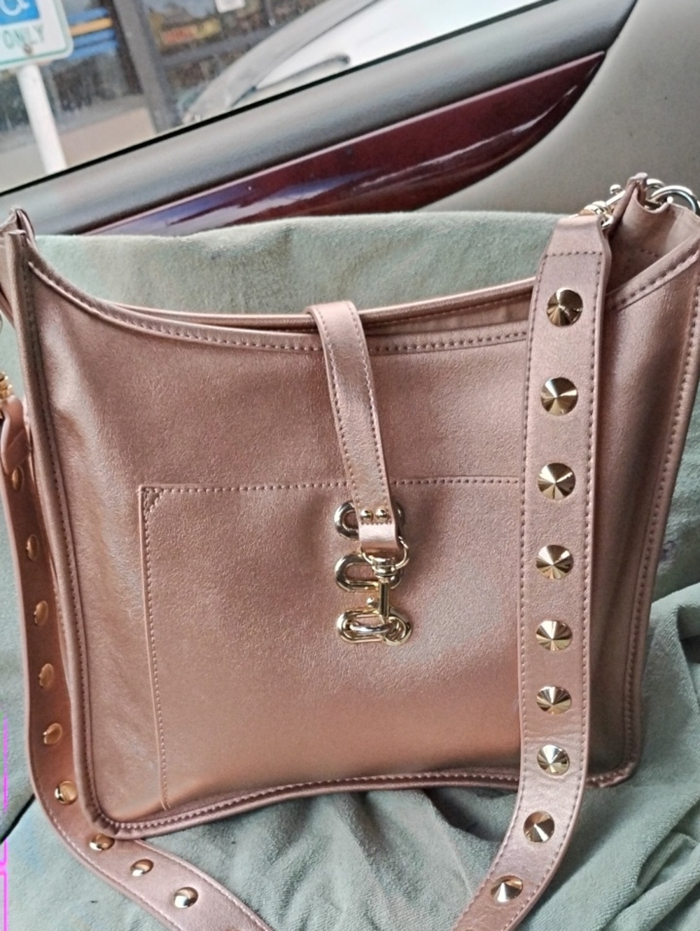 Steve Madden Rose Gold Studded crossbody Bag